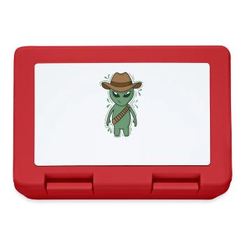 Alien with Cowboy Hat - Lunchbox - red - Front
