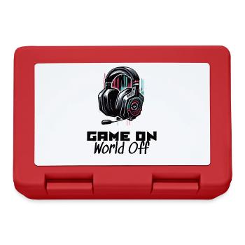 Game On World Off Gamer T-Shirt - Lunchbox - red - Front