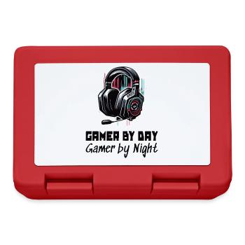 Gamer by day and by night Gaming Sleep Shirt - Lunchbox - red - Front
