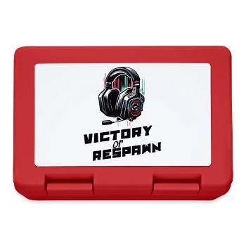 Victory or Respawn Gaming Sprüche Shirt - Brotdose - Rot - Vorne