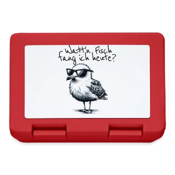 Watt’n Fisch fang ich heute Coole Möwe Spruch - Boîte à goûter - rouge - Devant