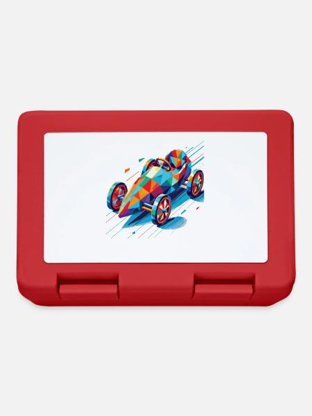 Boîte à savon colorée Retro Polygon racer - Boîte à goûter - rouge
