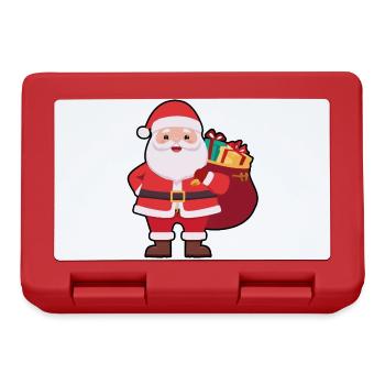 01 Süßer niedlicher Weihnachtsmann Geschenke - Brotdose - Rot - Vorne