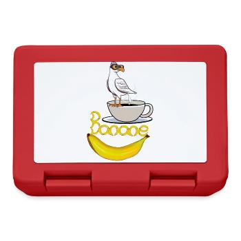 maritime, mouette, mouettes, banane, café - Boîte à goûter - rouge - Devant