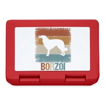 Barsoi Borzoi Cadeau de lévriers russe - Boîte à goûter - rouge - Devant
