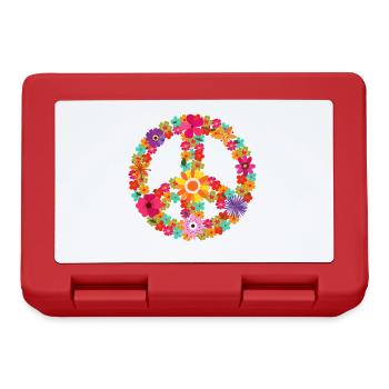Flowers peace pop peace colorful hippie 70s - Lunchbox - red - Front