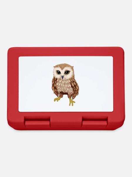 Chouette animaux sauvages animaux de la forêt hiboux zoologie nocturne - Boîte à goûter - rouge