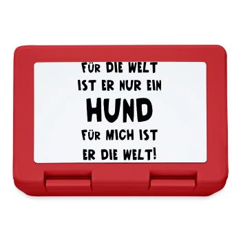 Für Die Welt Ist Er Nur Ein Hund Für Mich Die Welt - Brotdose - Rot - Vorne