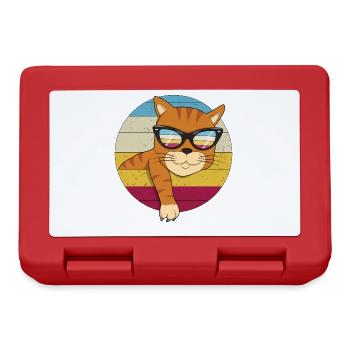 Vintage redhead cat sunglasses cat lover - Lunchbox - red - Front