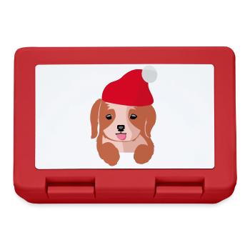 Joyeux Noël chiot - Boîte à goûter - rouge - Devant