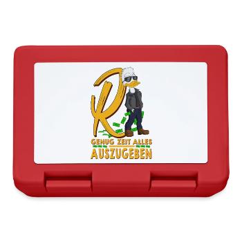 Rente Ruhestand im R-Ente oder Renteneintritts - Brotdose - Rot - Vorne