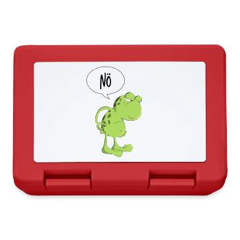 Nö Frosch Kröte Lustiger Spruch Keine Lust Tier - Brotdose - Rot - Vorne
