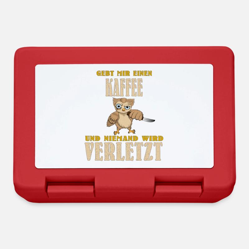 Eule Barista Lebensretter Kaffee Coffee Cappuccino - Brotdose - Rot
