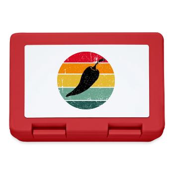 Vintage Retro Chilli Scharf Geschenk Chili - Brotdose - Rot - Vorne