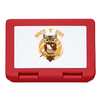 Owl Rock 'n' Owl like Rock n Roll Born to be Rock - Lunchbox - red - Front