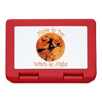 Nurse by Day Witch by Night Funny Halloween - Lunchbox - red - Front