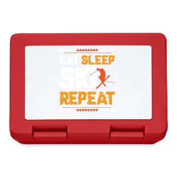 Eat Sleep Ski Repeat - Brotdose - Rot - Vorne