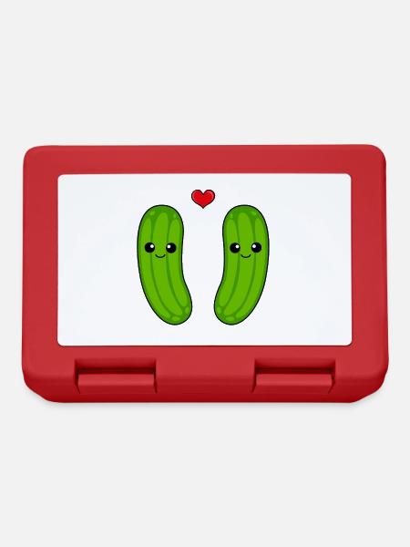 Gurke Paar Liebe Comic - Brotdose - Rot