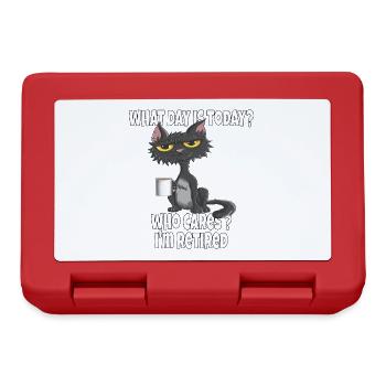 What day is Today who cares i'm retired Kaffee Cat - Lunchbox - red - Front
