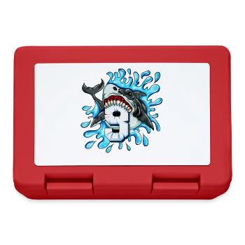 Birthday gift for the 9th birthday children shark - Lunchbox - red - Front