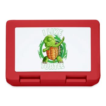 Water Lover Turtle Dabbing Fun Shirt - Lunchbox - red - Front