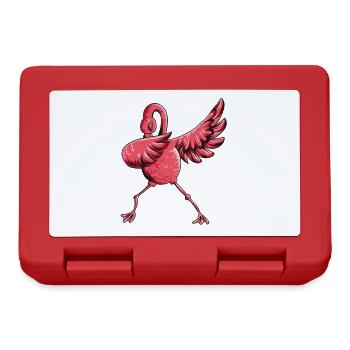 Dabbing rose flamant rose dab drôle motif d’oiseau - Boîte à goûter - rouge - Devant