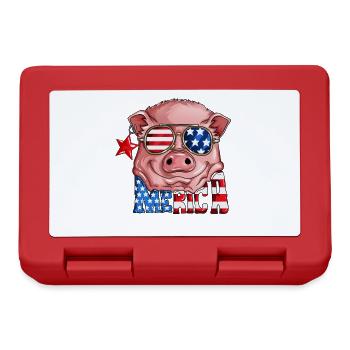 USA Flagge Schweinkostüm Merica Nationalfeiertag - Brotdose - Rot - Vorne