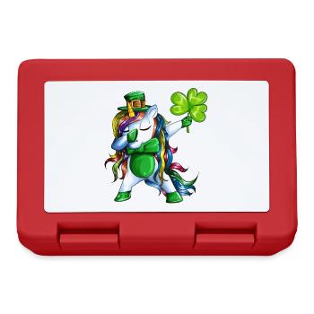 Dab to St Patrick Day Unicorn makes Dabbing - Lunchbox - red - Front