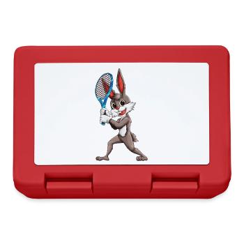 Rabbit Rabbit Tennis Sport Design Raquette - Boîte à goûter - rouge - Devant