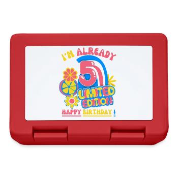 Birthday child-children 5 years, children's birthday party - Lunchbox - red - Front