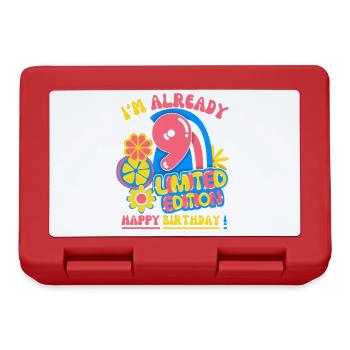 Anniversaire enfant-enfants 9 ans, anniversaire des enfants - Boîte à goûter - rouge - Devant