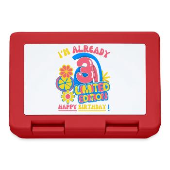 Anniversaire enfant-enfants 3 ans, anniversaire des enfants - Boîte à goûter - rouge - Devant