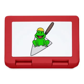 Handwerker Frosch Maurer Maurerkelle Baustelle Bau - Brotdose - Rot - Vorne