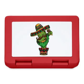 Maracas Mexique Désert Cactus Poncho Cinco de Mayo - Boîte à goûter - rouge - Devant