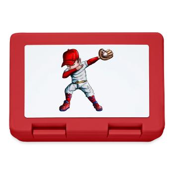 Baseball Baseballfan Baseballoutfit Kinder Dabbing - Brotdose - Rot - Vorne