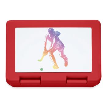 Field Hockey Sport Silhouette - Lunchbox - red - Front