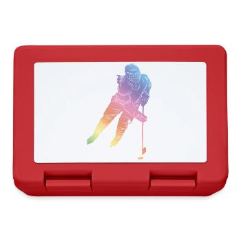 Ice Hockey Silhouette - Brotdose - Rot - Vorne