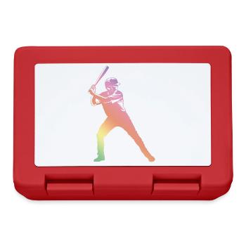 baseball silhouette - Lunchbox - red - Front