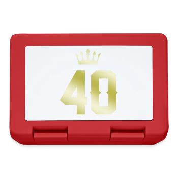 40 Zahl Krone - Brotdose - Rot - Vorne