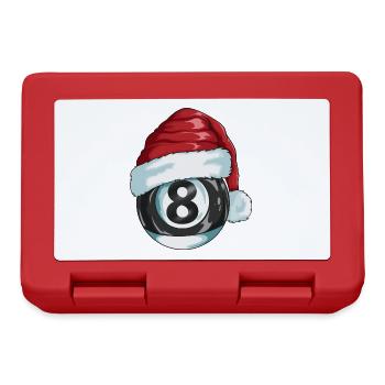 Joueur de billard Motif de Noël Cadeau de fan de billard - Boîte à goûter - rouge - Devant