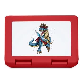 Pirate Dino T-Rex Pirate Outfit Eye Patch Sabre - Lunchbox - red - Front