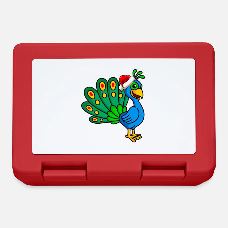 Peacock Comic Christmas - Boîte à goûter - rouge
