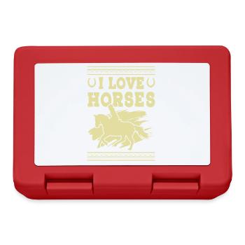 I love Horses - Lunchbox - red - Front