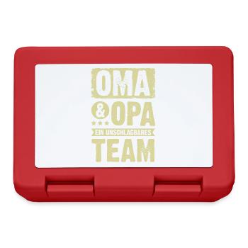 oma und opa team - Brotdose - Rot - Vorne