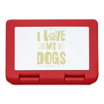 J’aime mes chiens - Boîte à goûter - rouge - Devant
