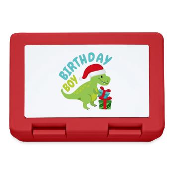 Noël Décembre Dinosaure Anniversaire - Boîte à goûter - rouge - Devant