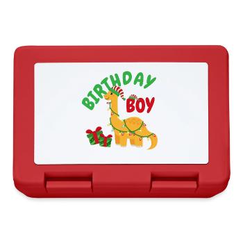 Noël Décembre Dinosaure Anniversaire - Boîte à goûter - rouge - Devant