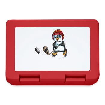 Penguin ice hockey hockey stick sport penguins - Lunchbox - red - Front