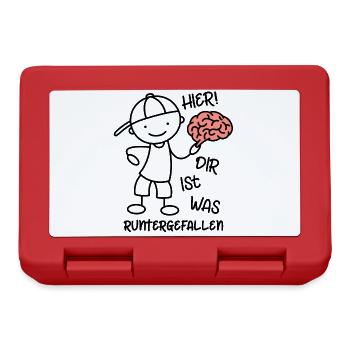 Hier! Dir ist was runtergefallen! Strichmännchen - Brotdose - Rot - Vorne