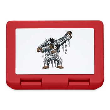 Dabbing Mummy Pumpkin Glowing Skeleton Halloween - Lunchbox - red - Front